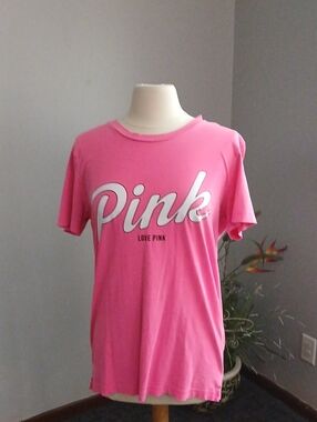 PINK Victoria's Secret Bright Pink Tee with Open Back